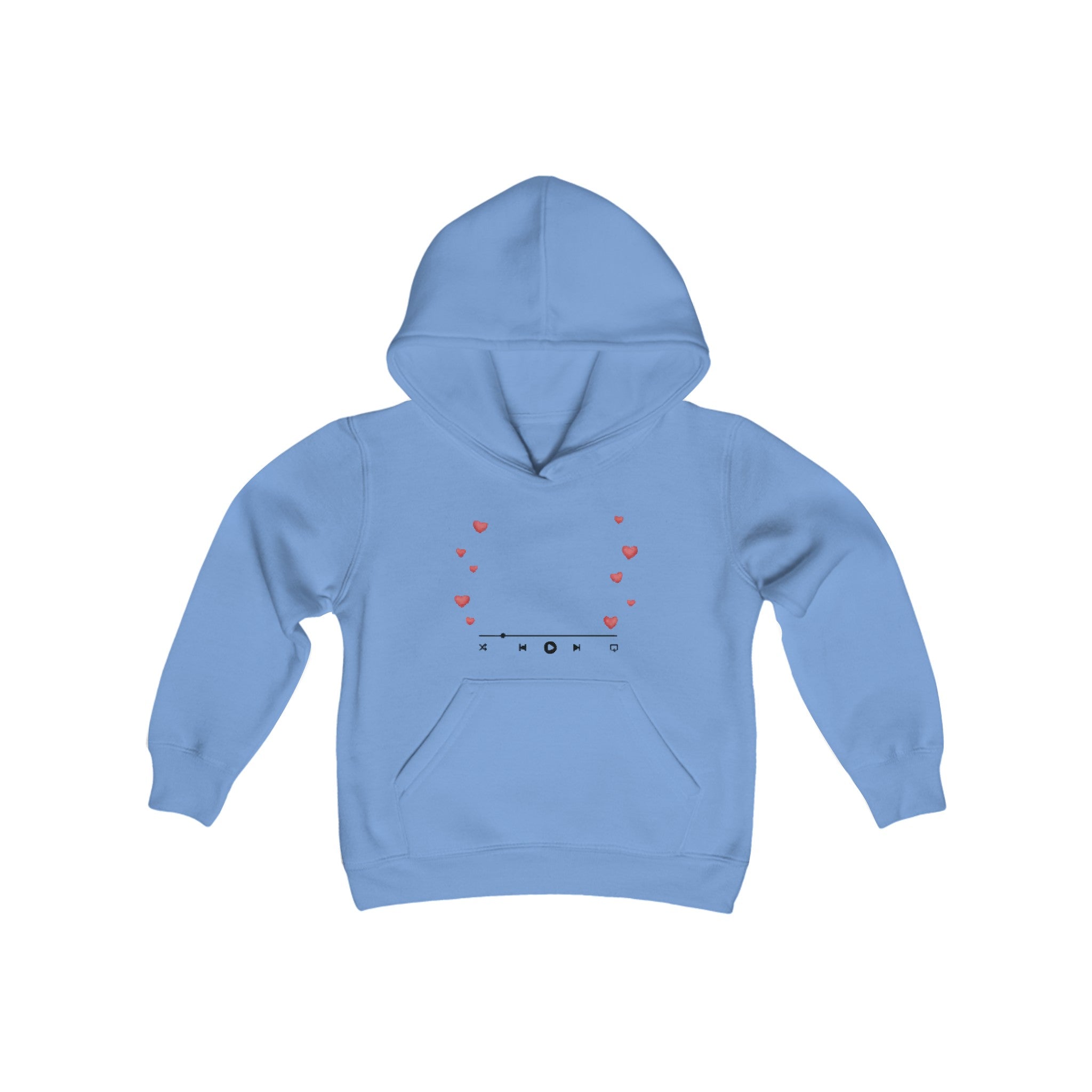Custom image with Music player | Youth Heavy Blend Hooded Sweatshirt